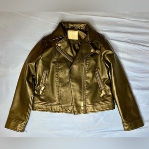 Black Leather Girl Jacket. Size (7-8). Primark.